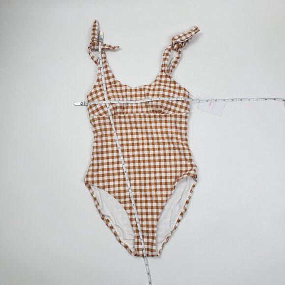 Andie Swim The Mandalay One Piece Women's Size XS Gingham Sparrow Seersucker NWT - Picture 7 of 16